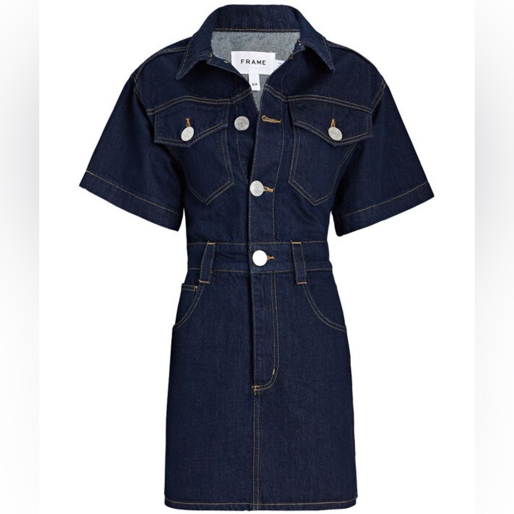 FRAME - Oversized Denim Mini Dress